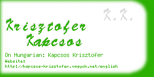 krisztofer kapcsos business card